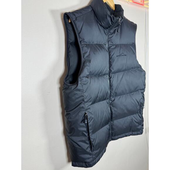 Eddie Bauer Men’s Goose Down 700 Fill Puffer Vest Black  Outdoors Ski Gorpcore L - Picture 2 of 8